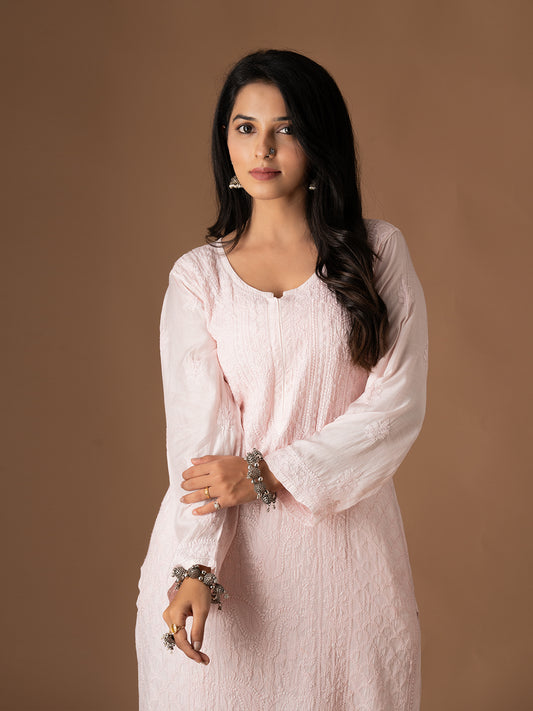 MUSLIN JAAL EMBROIDERED KURTI