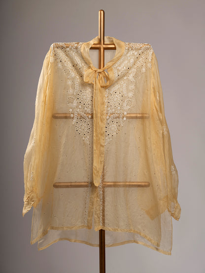 Organza Chikankari Shirt With Mukaish Work