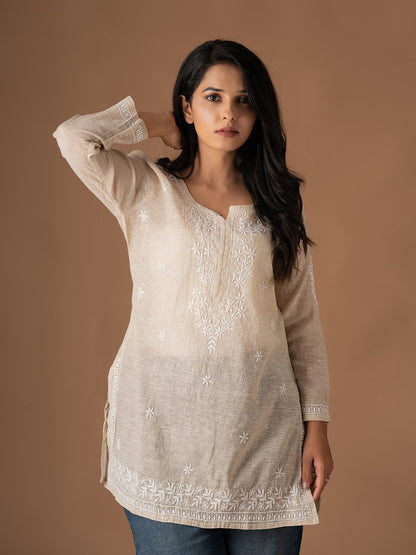 Khadi Chikankari Top