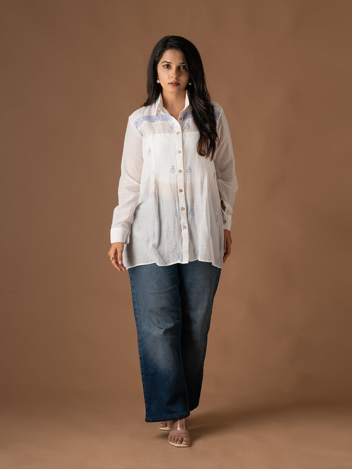 WHITE CHIKANKARI SHIRT