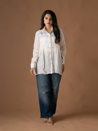 WHITE CHIKANKARI SHIRT