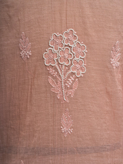 Pearl-Embellished Chikankari Kurti
