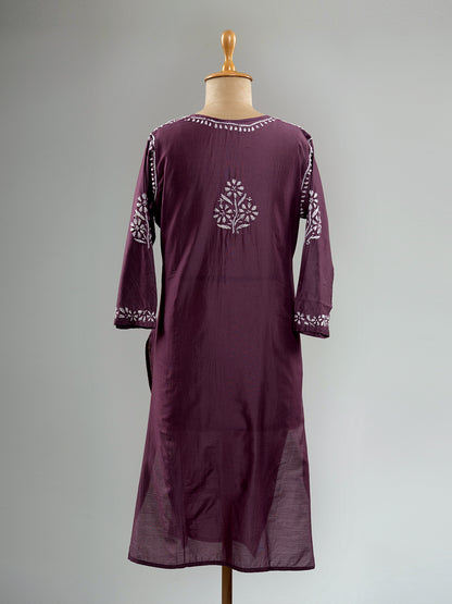 Chanderi Chikankari Kurti