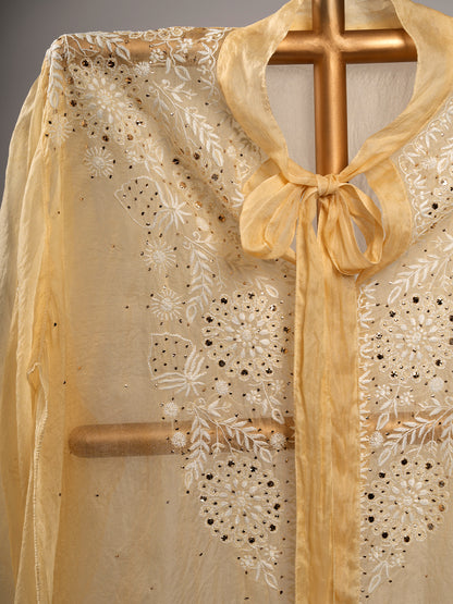 Organza Chikankari Shirt With Mukaish Work