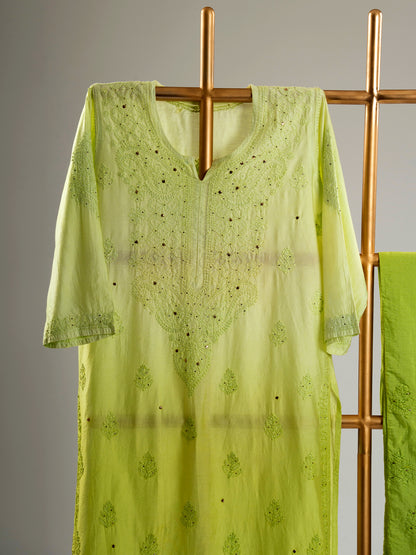 Chanderi Mukaish Chikankari Set