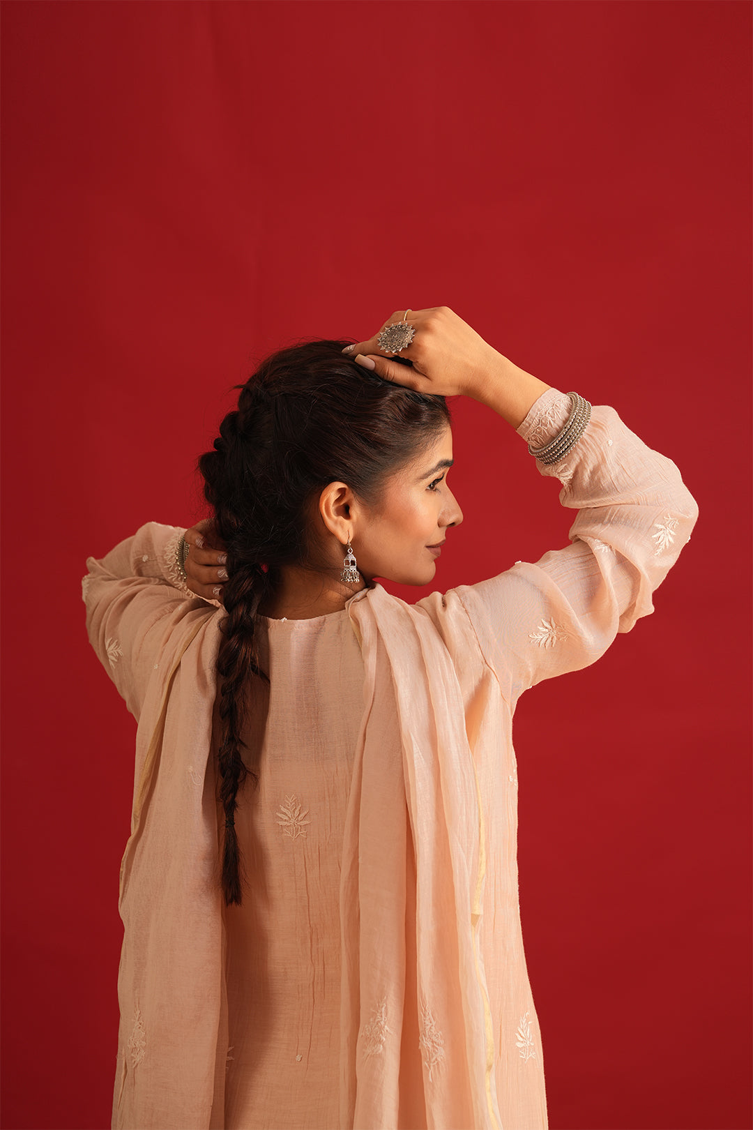 Mul Chanderi Chikankari Suit Set