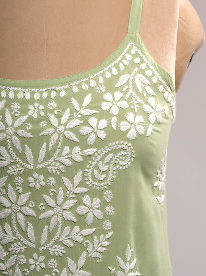 Chikankari Spaghetti Kurti