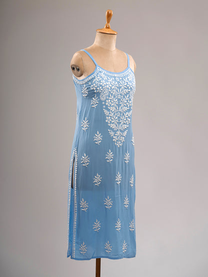 Chikankari Spaghetti Kurti