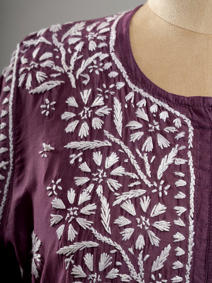 Chanderi Chikankari Kurti