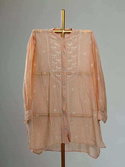 Mul Chanderi Chikankari Shirts