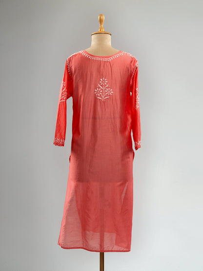 Chanderi Chikankari Kurti
