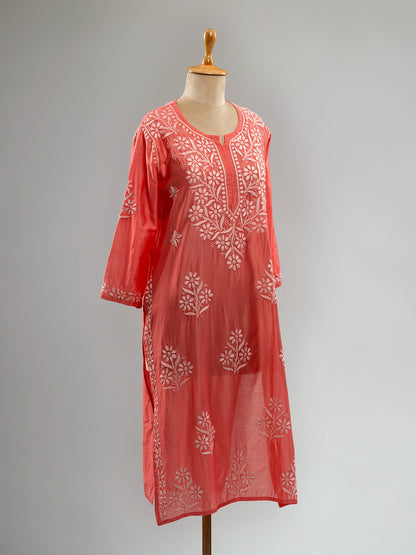Chanderi Chikankari Kurti