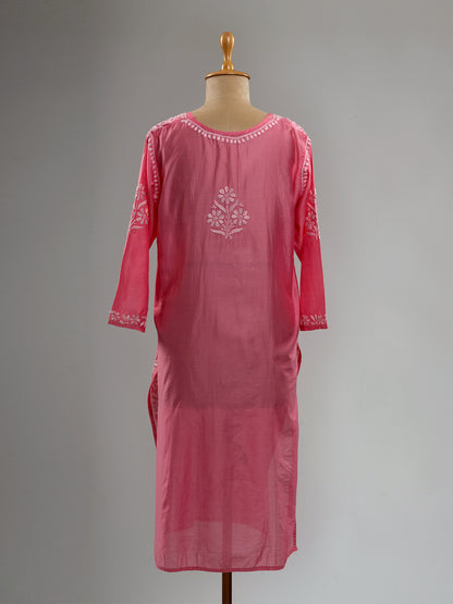 Chanderi Chikankari Kurti