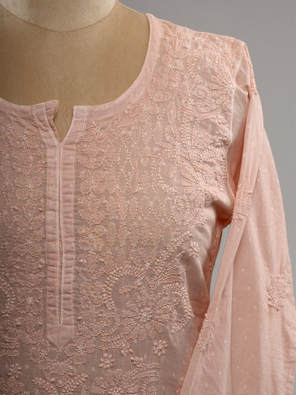 Dobby Cotton Chikankari Kurti