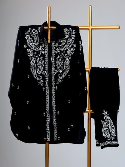 Chikankari Coord Set in Black