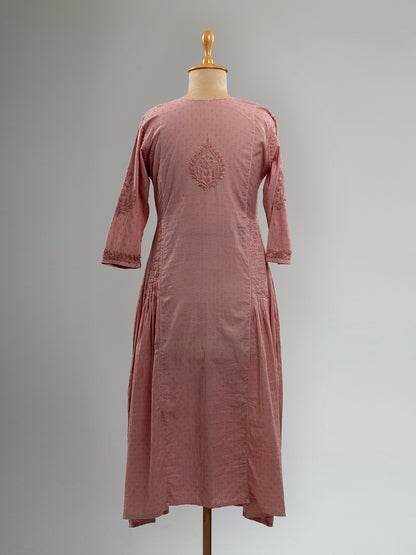 Dusky Chanderi Chikankari Kurta