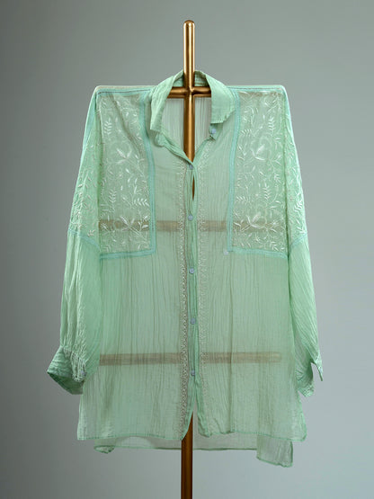 Mul Chanderi Chikankari Shirts