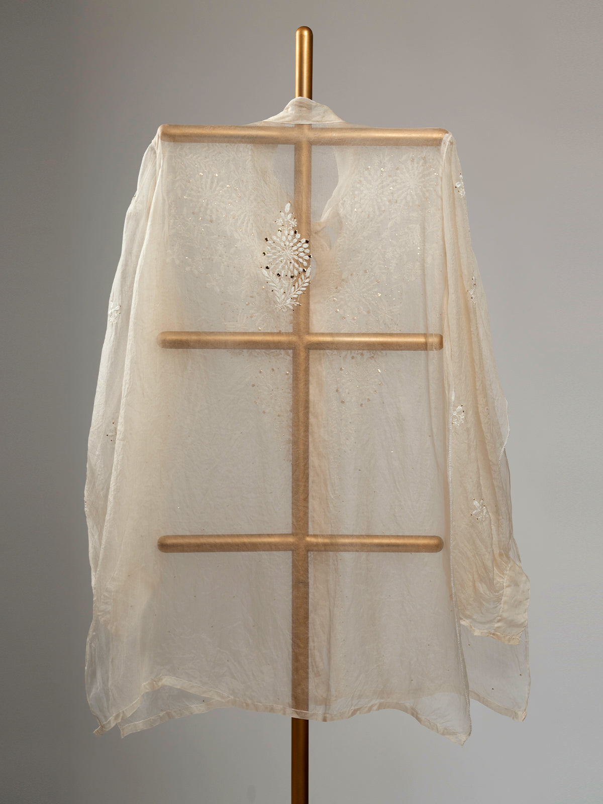 Organza Chikankari Shirt With Mukaish Work