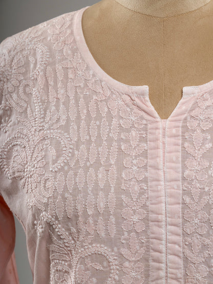 Dobby Cotton Chikankari Kurti