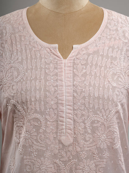 Dobby Cotton Chikankari Kurti
