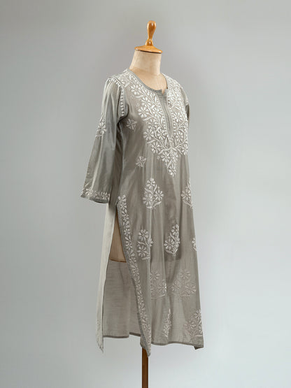 Chanderi Chikankari Kurti