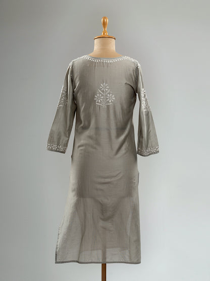 Chanderi Chikankari Kurti