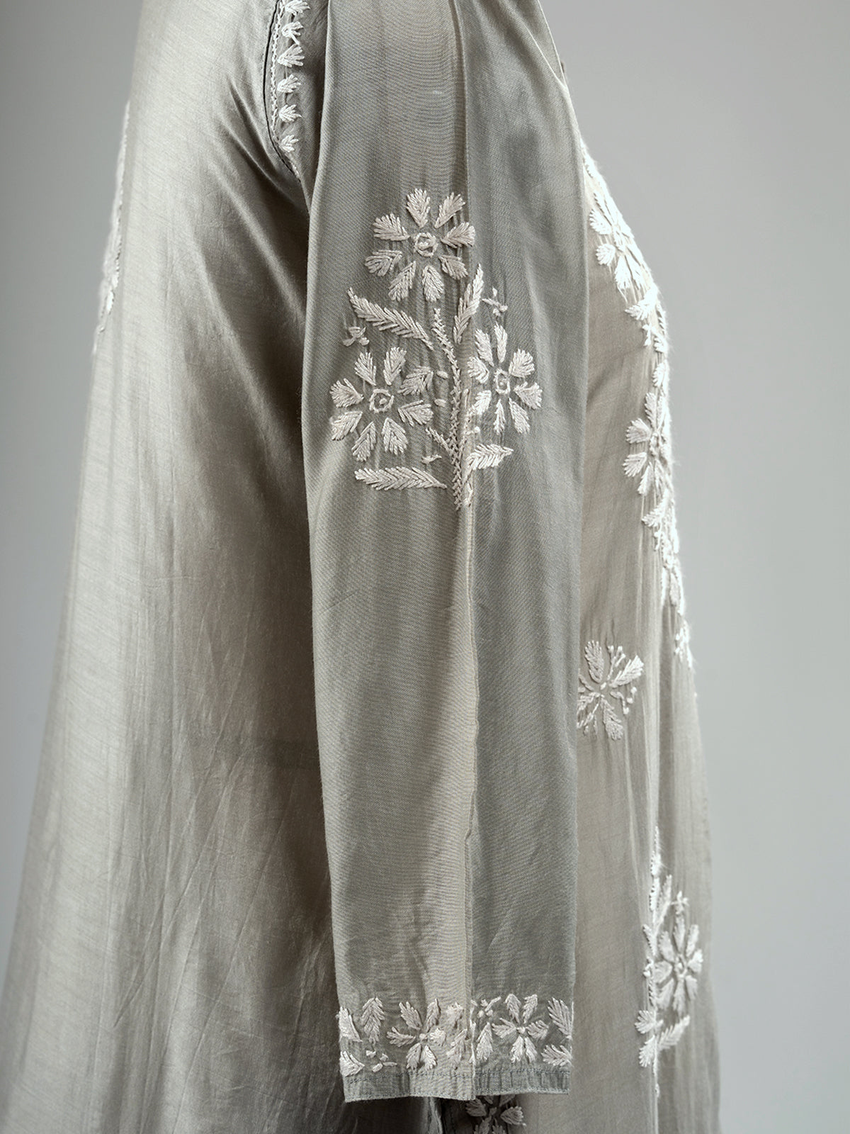 Chanderi Chikankari Kurti
