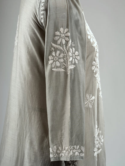 Chanderi Chikankari Kurti