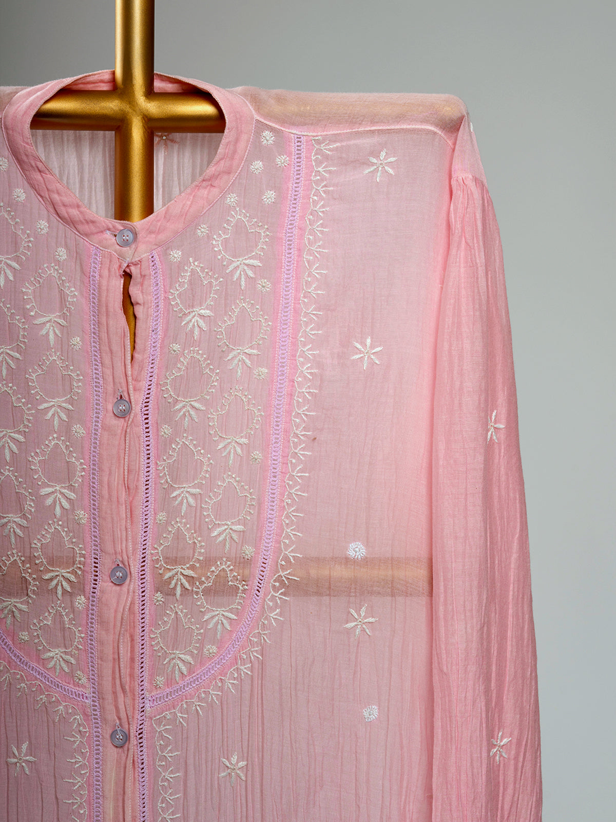 Mul Chanderi Chikankari Shirts