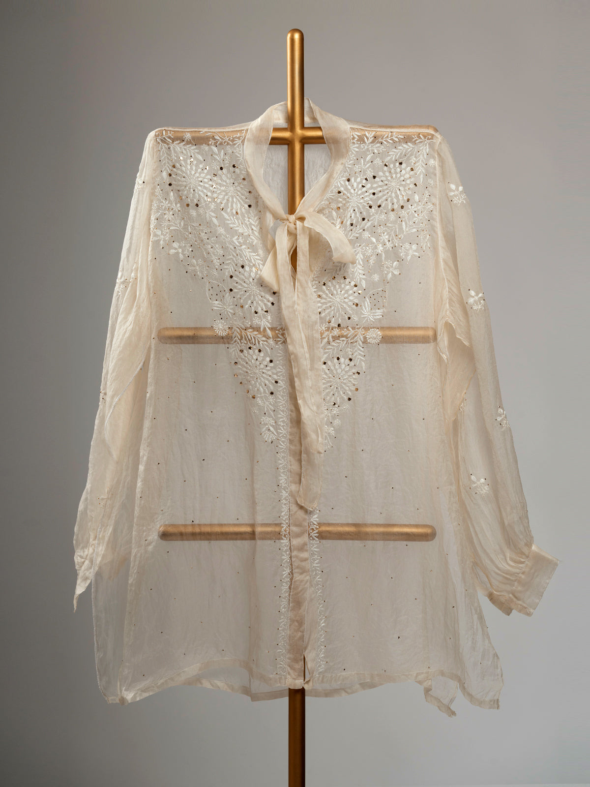 Organza Chikankari Shirt With Mukaish Work