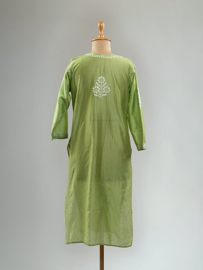 Chanderi Chikankari Kurti