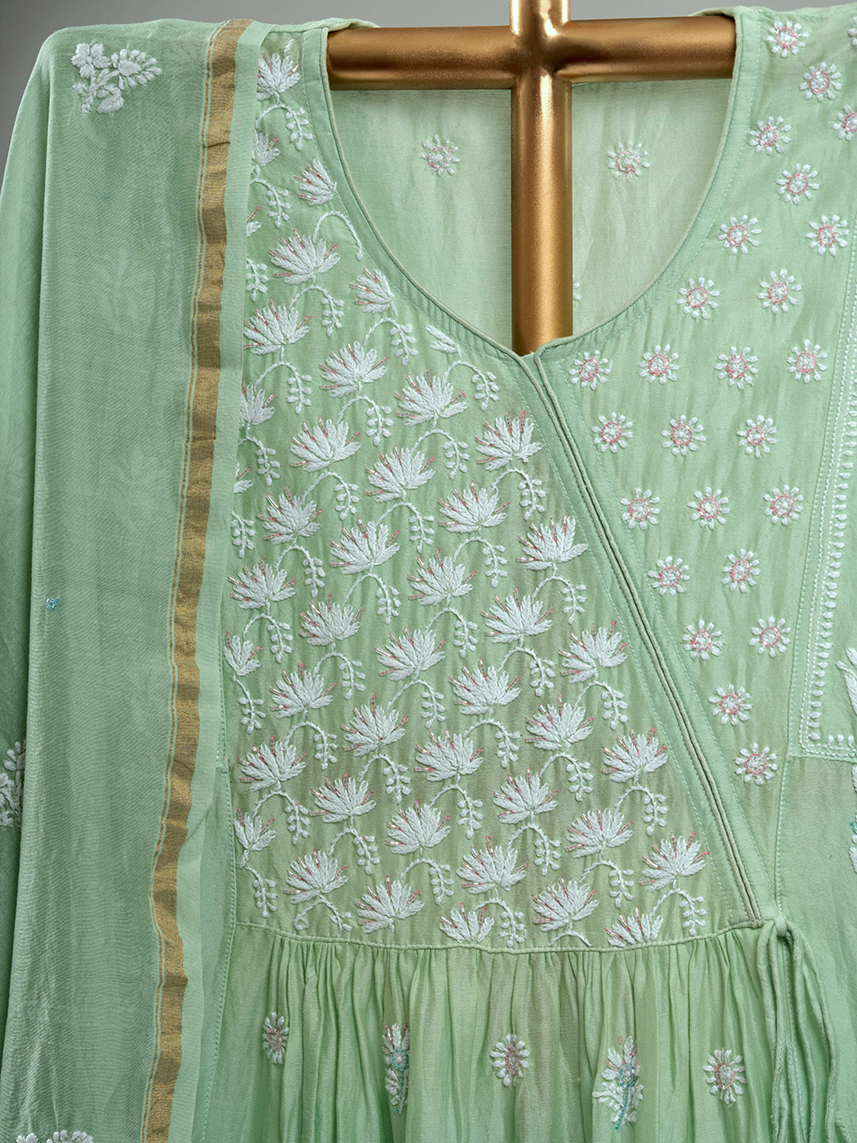 Mul Chanderi Chikankari Suit Set