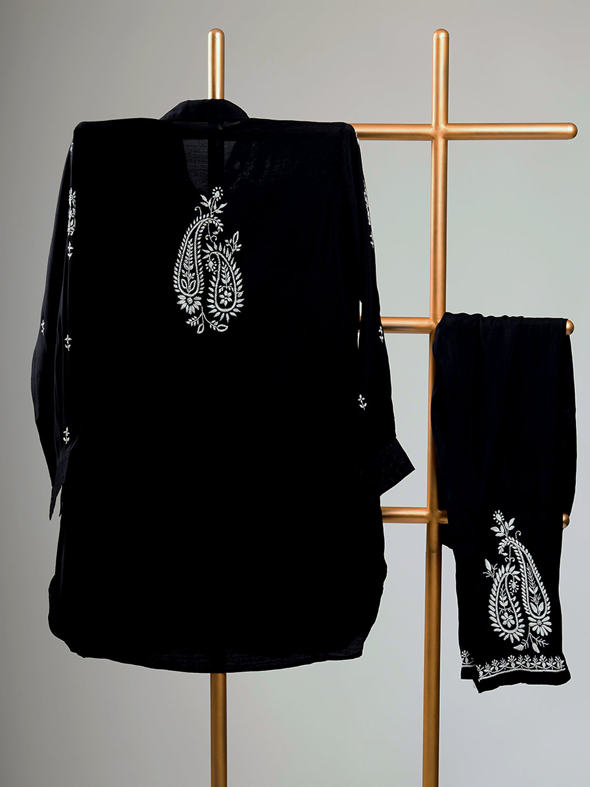 Chikankari Coord Set in Black