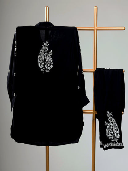 Chikankari Coord Set in Black