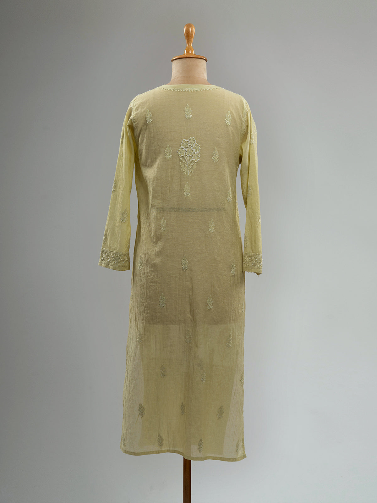 Pearl-Embellished Chikankari Kurti
