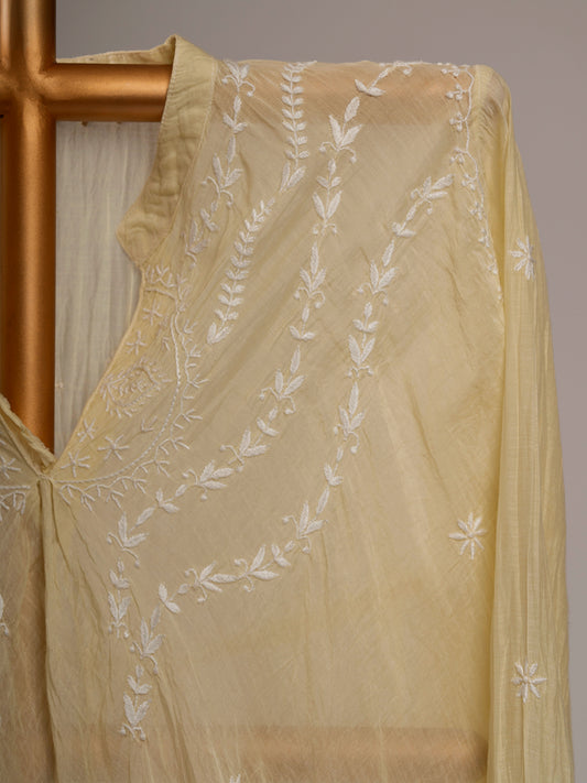 Asymmetric Chikankari Top