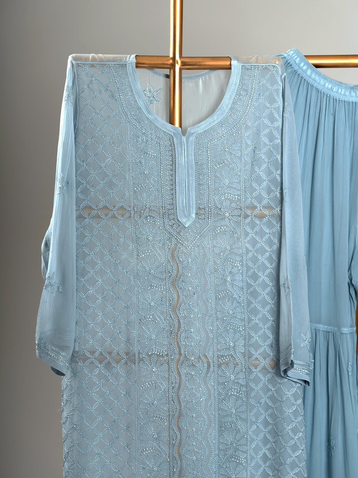 Jaal Embroidered Chikankari Set
