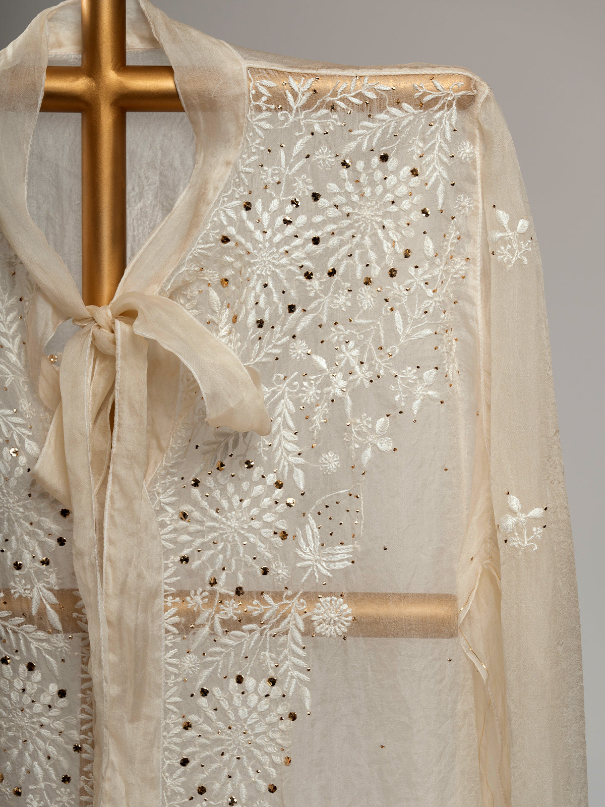 Organza Chikankari Shirt With Mukaish Work