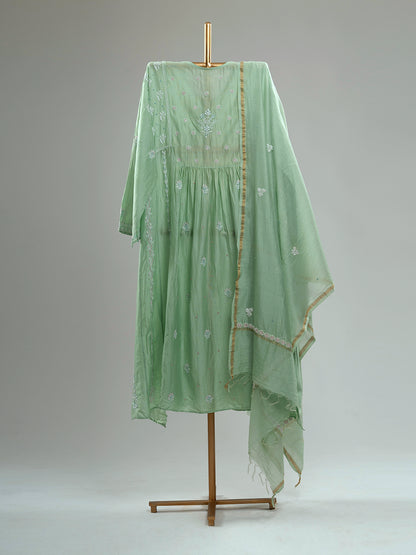 Mul Chanderi Chikankari Suit Set