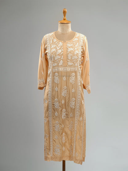 Muslin Lotus Chikankari Kurti