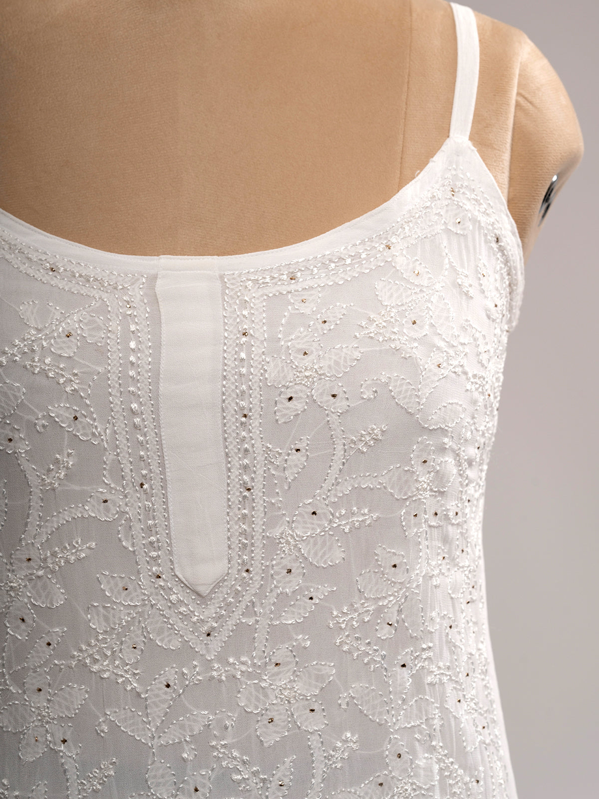 Iktara Chikankari Spaghetti Top