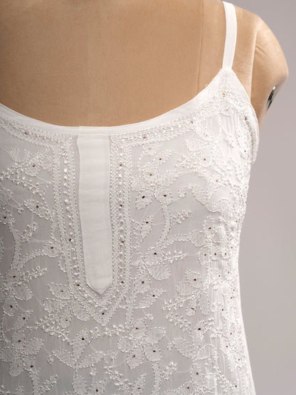 Iktara Chikankari Spaghetti Top