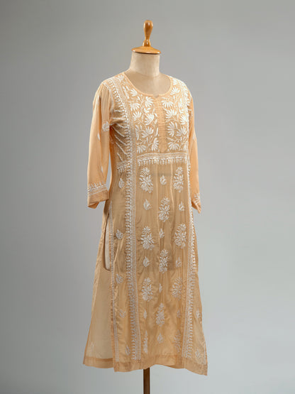 Muslin Lotus Chikankari Kurti