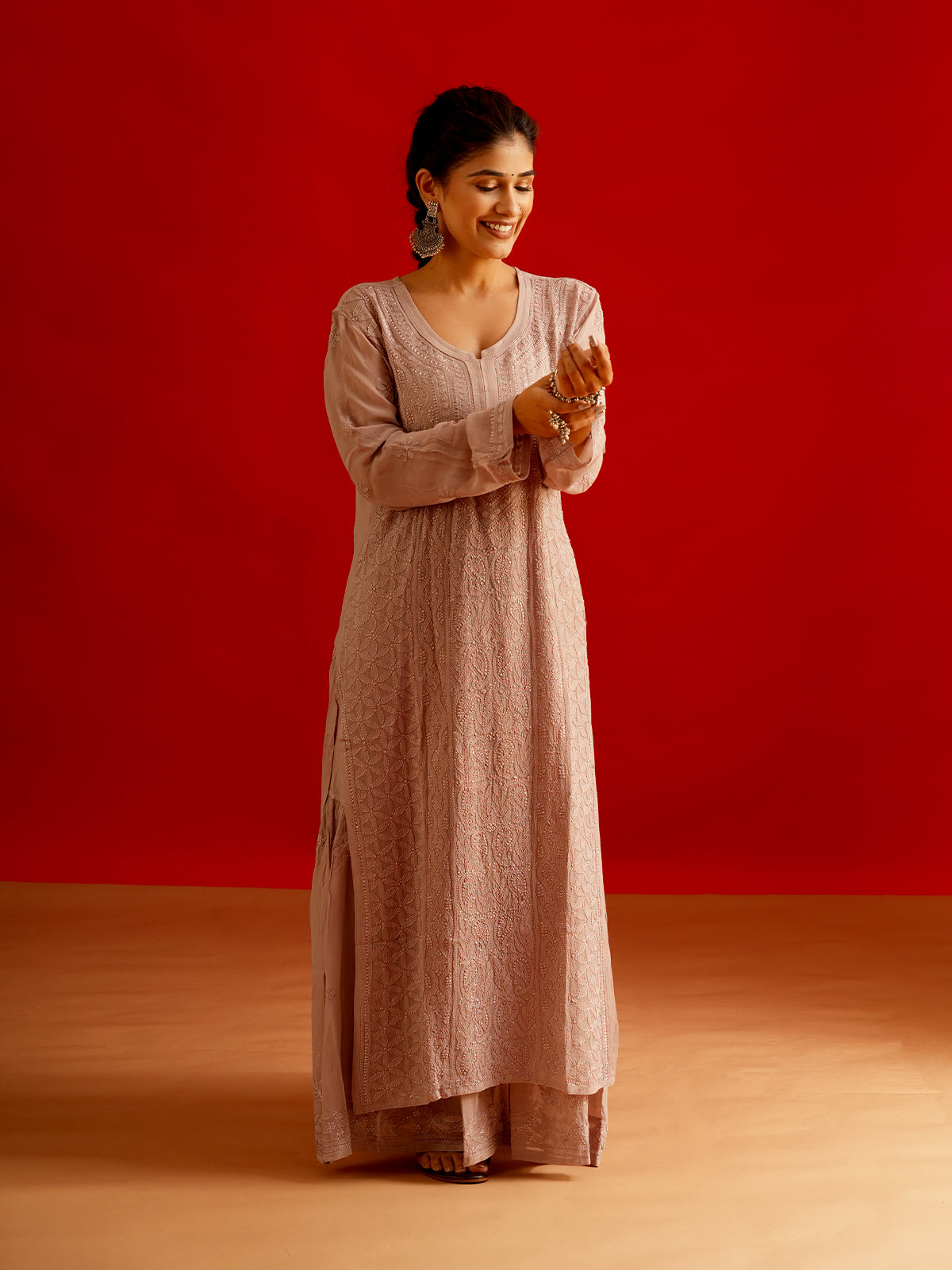 Jaal Embroidered Chikankari Set