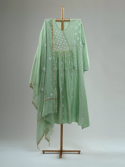 Mul Chanderi Chikankari Suit Set