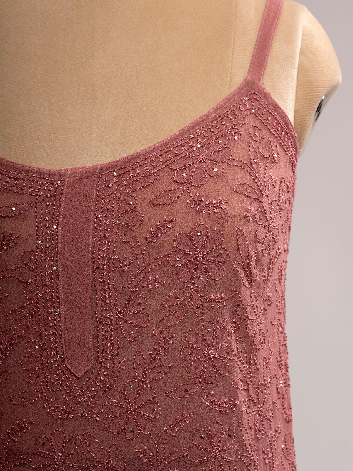 Iktara Chikankari Spaghetti Top