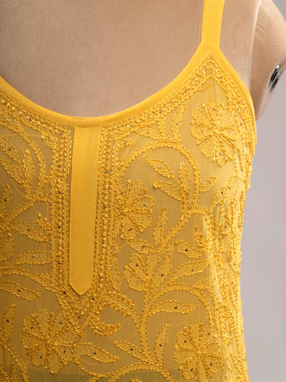Iktara Chikankari Spaghetti Top