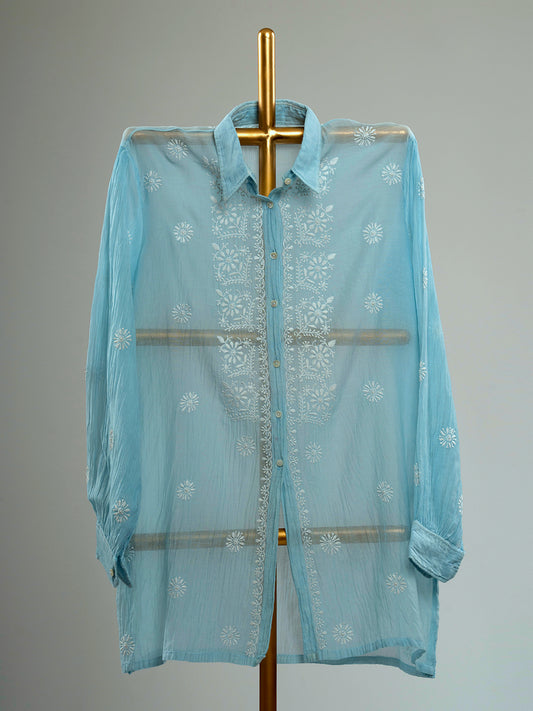 Mul Chanderi Chikankari Shirts