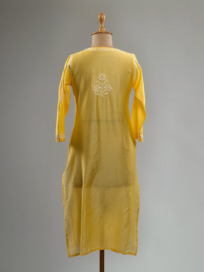 Chanderi Chikankari Kurti