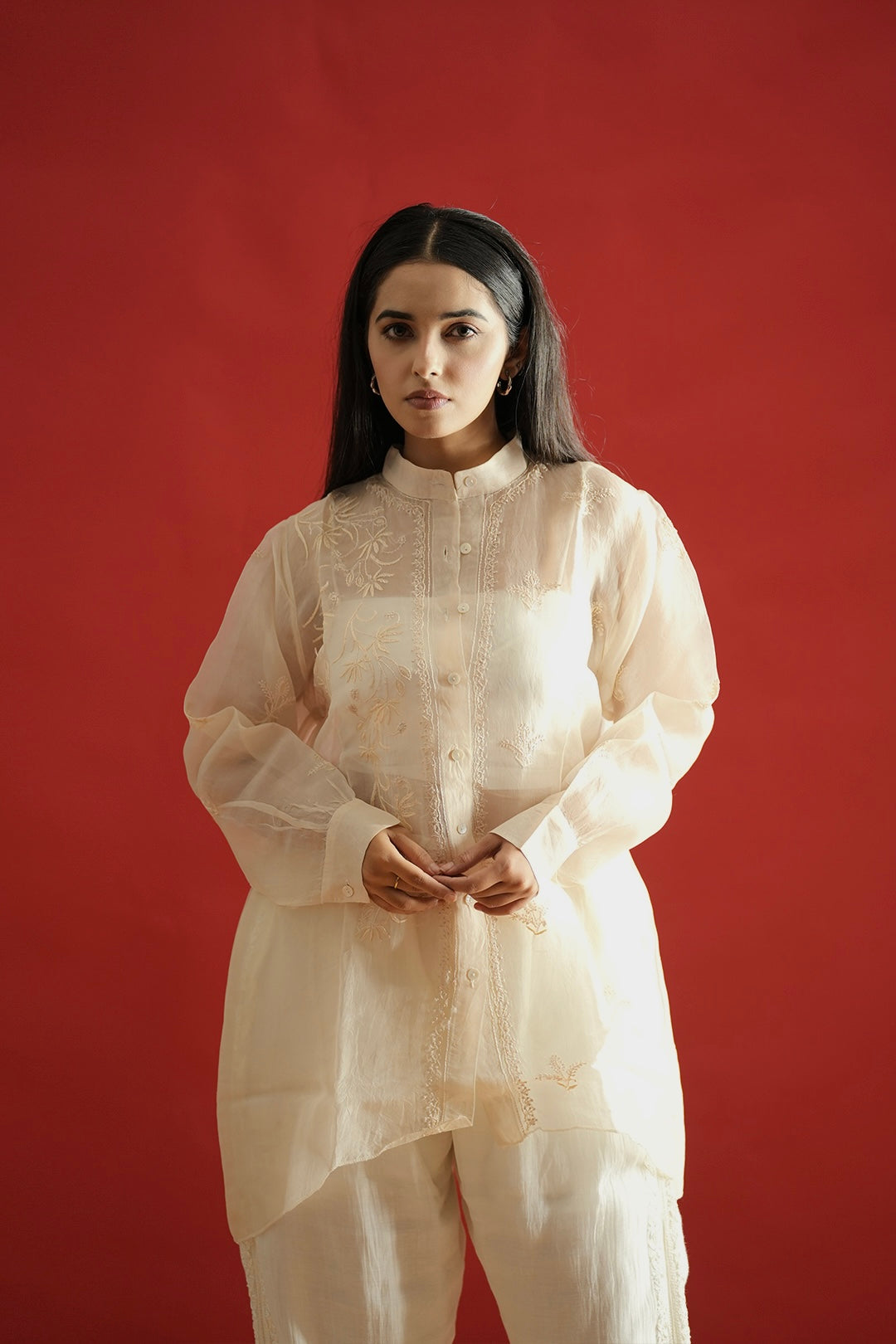 Organza Chikankari Shirt